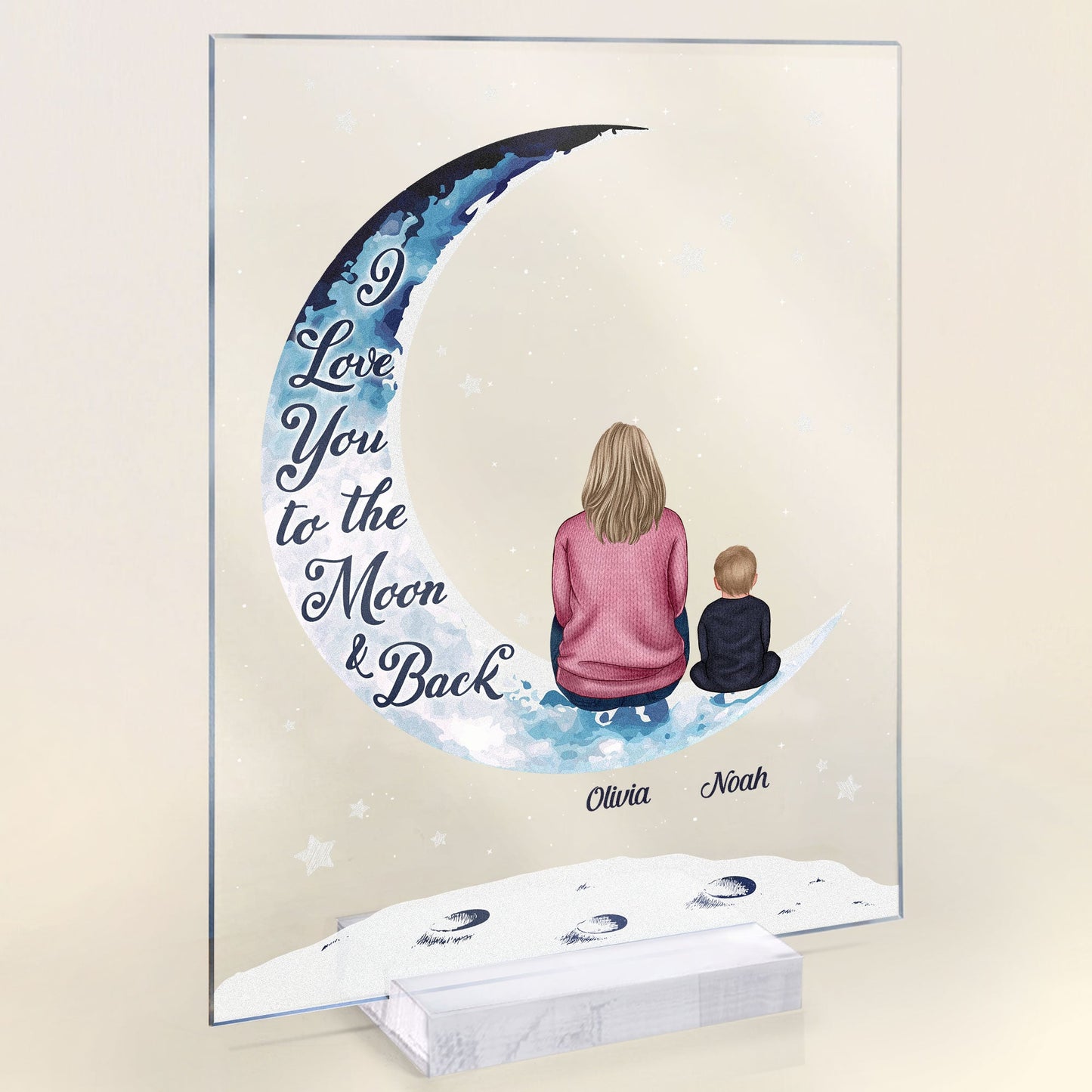 Love You To The Moon And Back - Personalized Acrylic Plaque