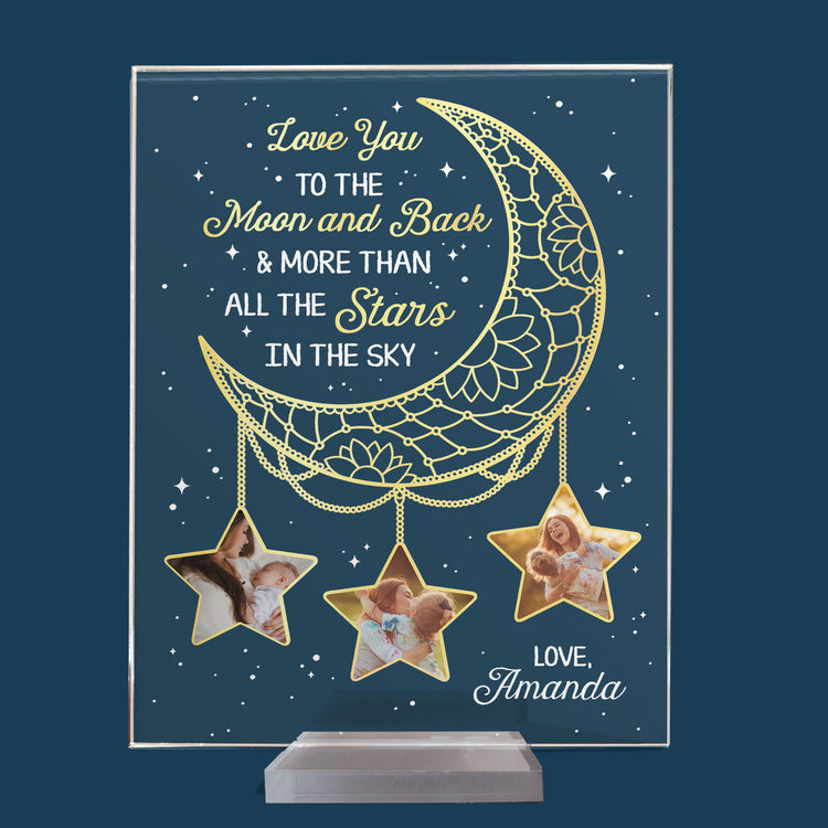 Love You To The Moon And Back - Personalized Acrylic Plaque