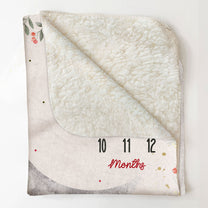 Love You To The Moon And Back Christmas Pattern - Personalized Baby Blanket