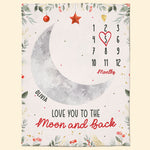 Love You To The Moon And Back Christmas Pattern - Personalized Baby Blanket