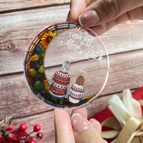 Love You To The Moon And Back - Personalized Circle Acrylic Ornament