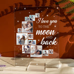 Love You To The Moon And Back - Personalized Photo Acrylic Plaque