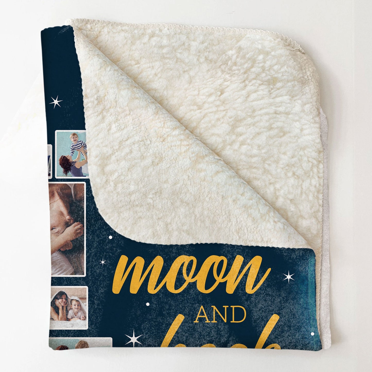 Love You To The Moon And Back - Personalized Photo Blanket