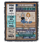 Love You To The Moon And Back - Personalized Woven Blanket