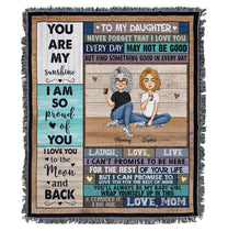 Love You To The Moon And Back - Personalized Woven Blanket