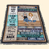 Love You To The Moon And Back - Personalized Woven Blanket