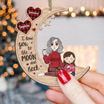 Love You To The Moon And Back - Ver 2 - Personalized Wooden Ornament