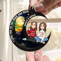 Love You To The Moon & Back - Sibling Version - Personalized Suncatcher Ornament