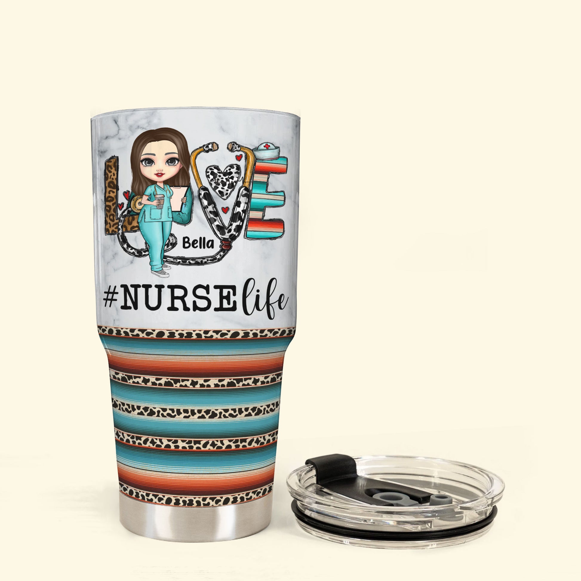 Love #Nurselife - Personalized 30oz Tumbler - Birthday Gift, Gifts For Nurse, Doctor, Women, Mom, Daughters, Sisters, Besties, Colleagues