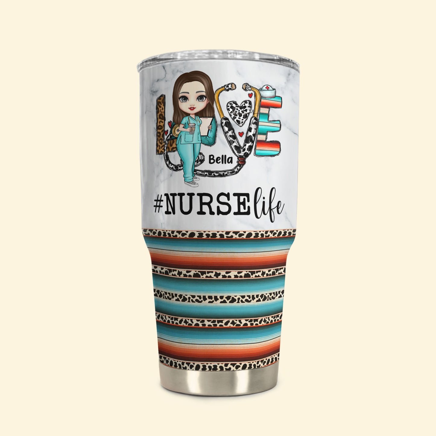 Love #Nurselife - Personalized 30oz Tumbler - Birthday Gift, Gifts For Nurse, Doctor, Women, Mom, Daughters, Sisters, Besties, Colleagues