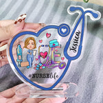 Love #Nurselife - Personalized Stethoscope Shaped Acrylic Plaque - Birthday Gift For Doctor, Nurse