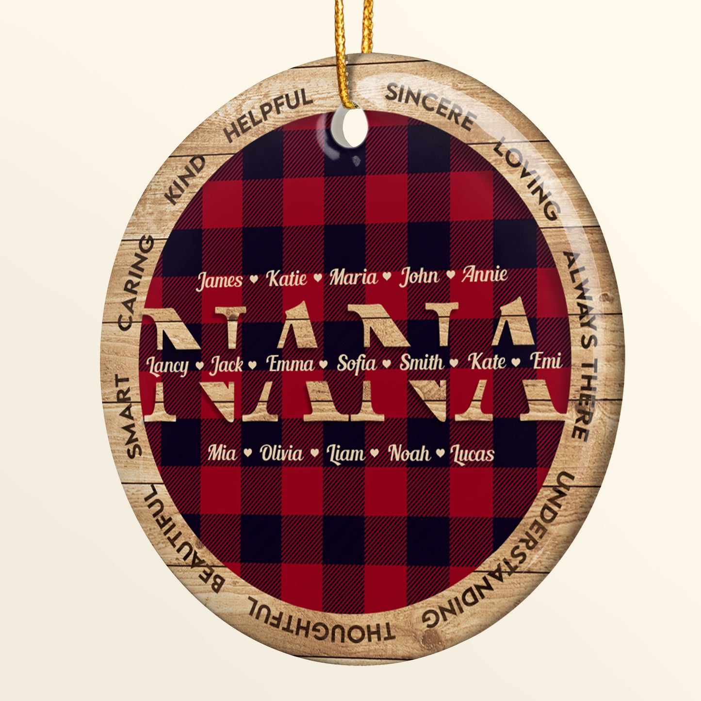 Love Grandma Mommy Auntie - Personalized Ceramic Ornament - Christmas Gift For Family