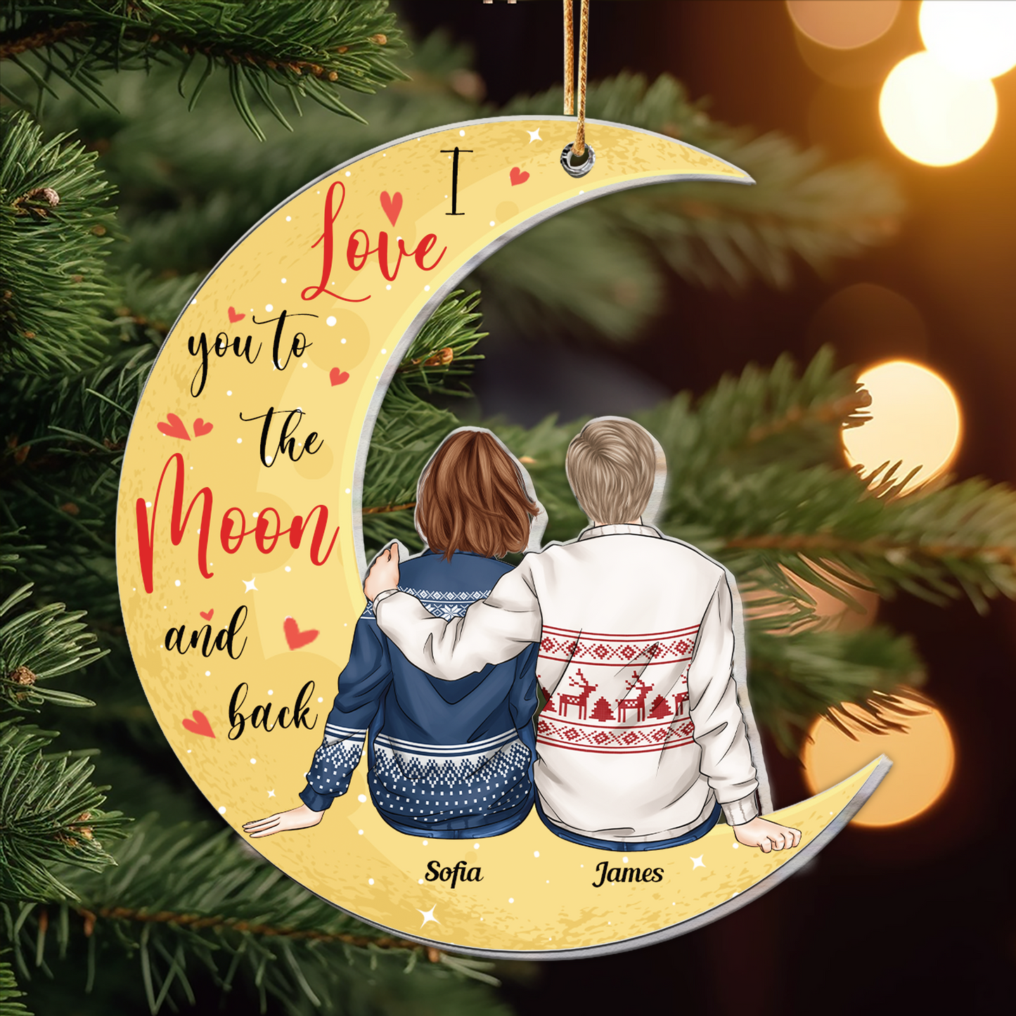 Love To The Moon And Back - Personalized Acrylic Ornament