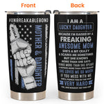 Lucky Daughter Of An Awesome Mom - Personalized Tumbler Cup - Birthday Gift For Daughter