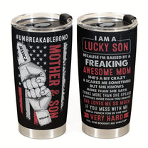 Lucky Son Of An Awesome Mom - Personalized Tumbler Cup