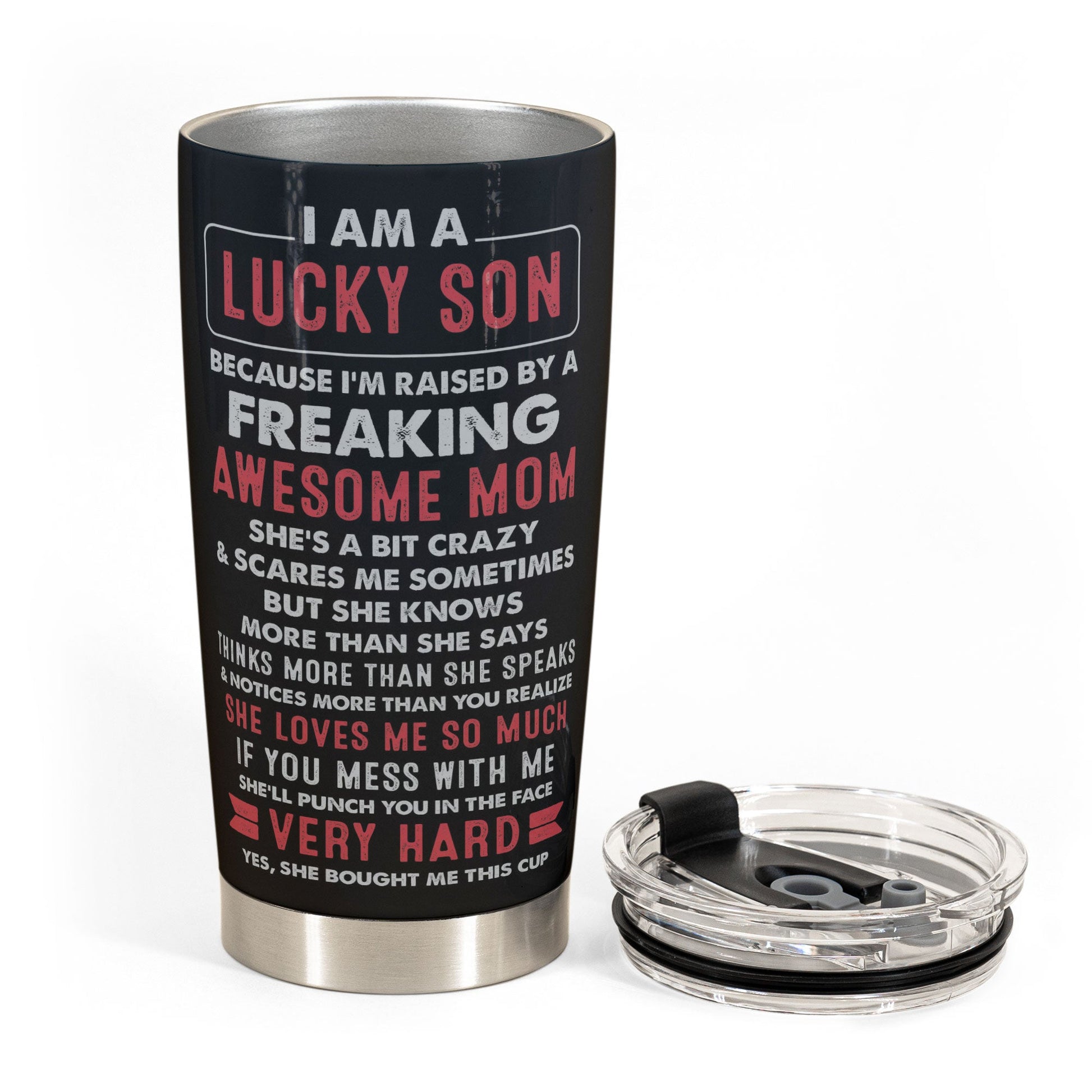 I Am A Lucky Mom I Have A Crazy Son Mug, Mothers Day Present Ideas