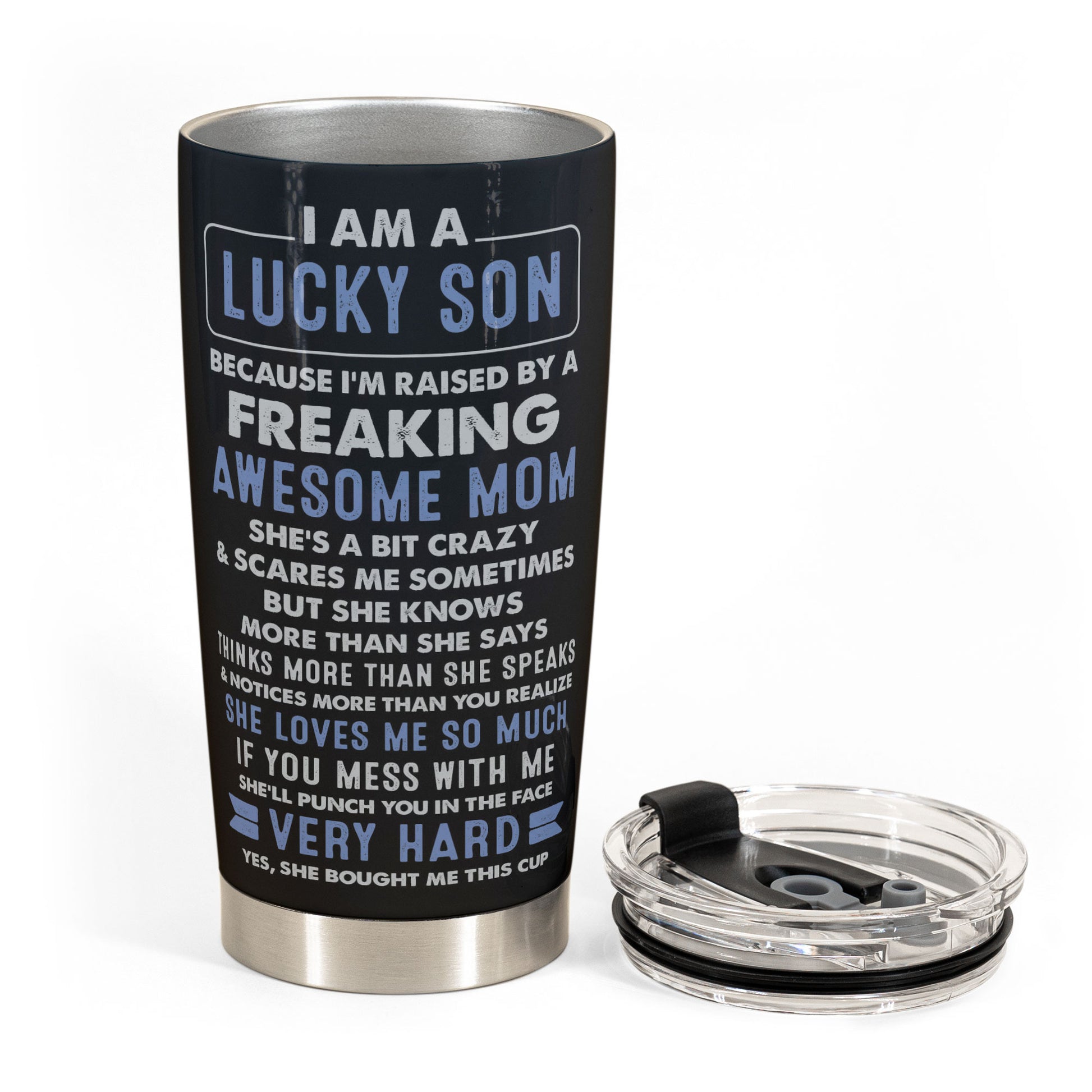 I Am A Lucky Son Unbreakable - Mother's Day Gift - Perfect for the ultimate  momma's boy! - royal blue 20oz Tumbler Design PNG and JPG ONLY