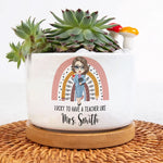 Lucky To Have A Teacher Like You - Personalized Ceramic Plant Pot With Tray