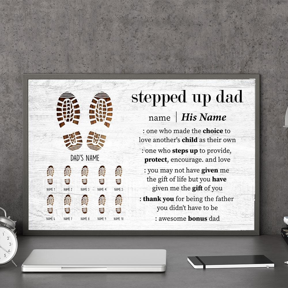 Stepped Up Dad Canvas & Poster-Macorner