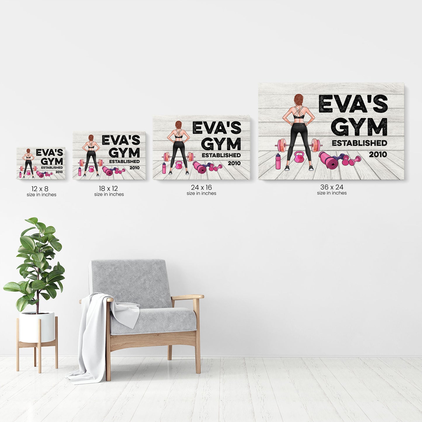 Gym Room Sign, Fitness Custom Poster/Canvas, Gift For Fitness Lovers-Macorner