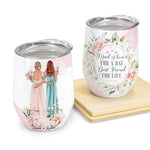 Maid Of Honor For A Day - Personalized Monogram Wine Tumbler - Birthday Gift Wedding Gift For Maid Of Honor, Bridesmaid