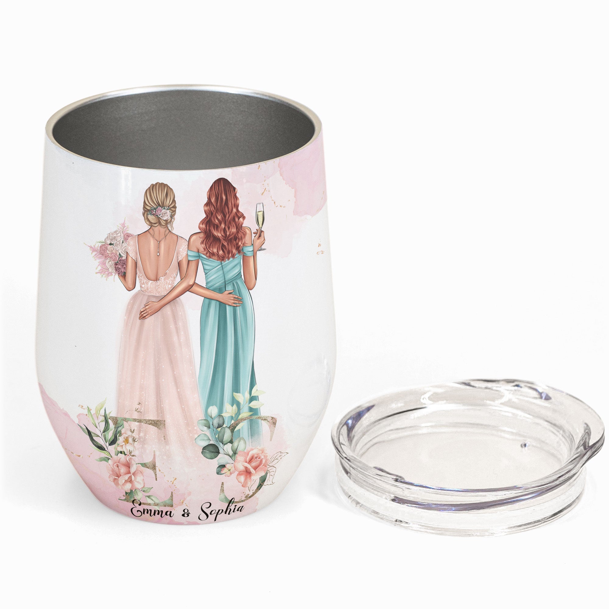 Maid Of Honor For A Day - Personalized Monogram Wine Tumbler - Birthday Gift Wedding Gift For Maid Of Honor, Bridesmaid