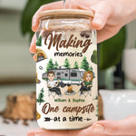 Making Memories One Campsite At A Time - Personalized Clear Glass Can