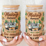 Making Memories One Campsite At A Time - Personalized Clear Glass Can