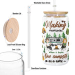Making Memories One Campsite At A Time - Personalized Clear Glass Can