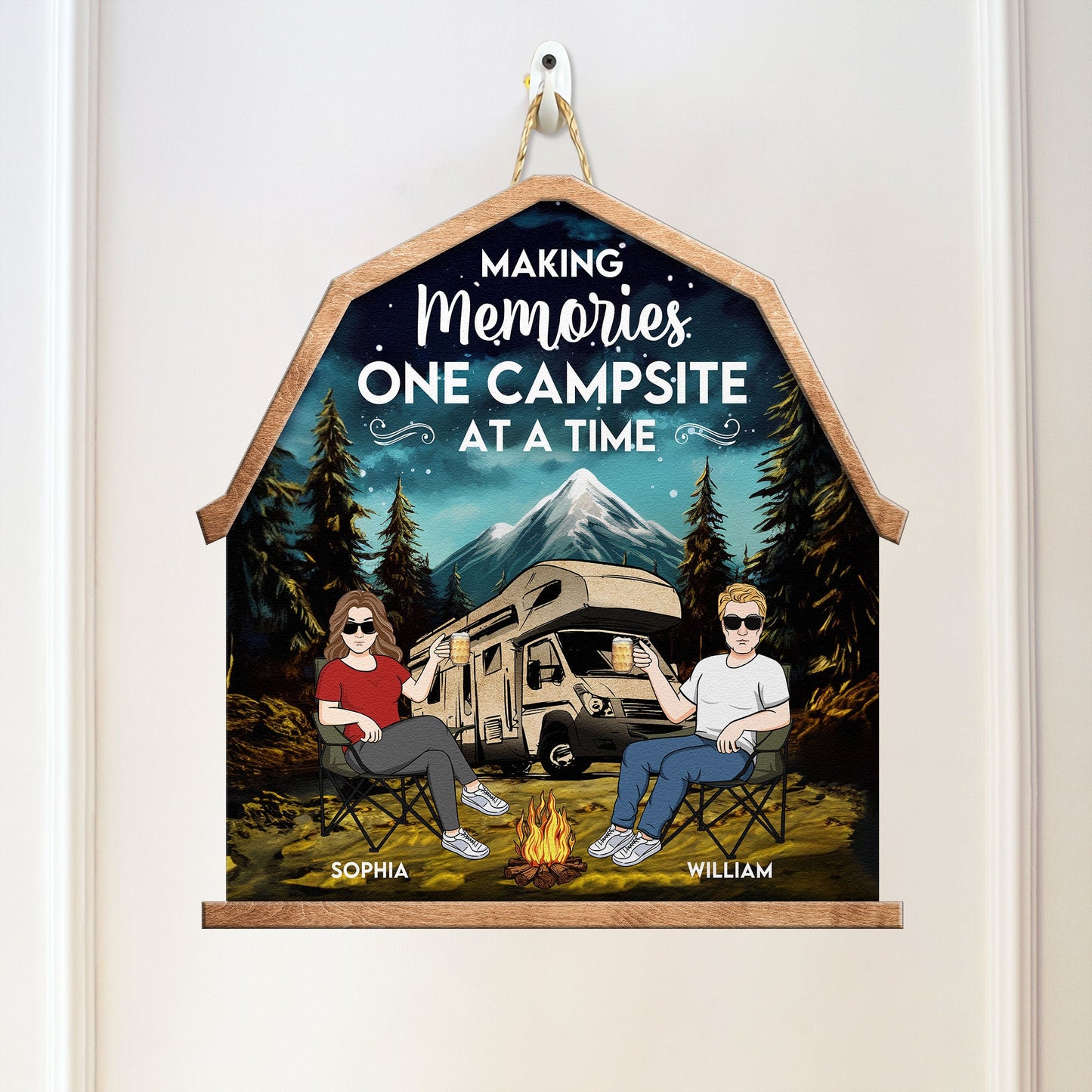 Making Memories One Campsite At A Time - Personalized Custom Shaped Wood Sign