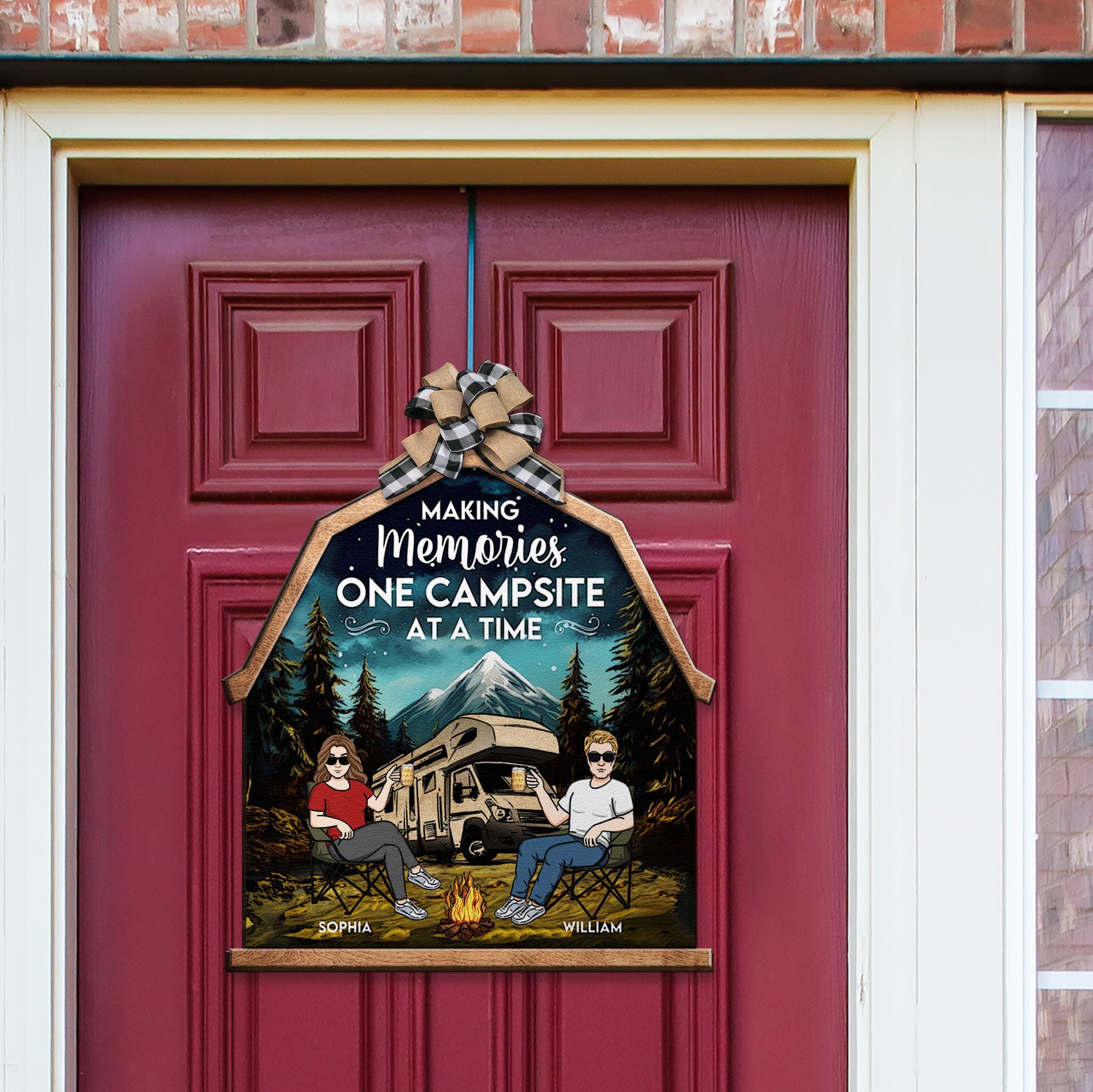 Making Memories One Campsite At A Time - Personalized Custom Shaped Wood Sign