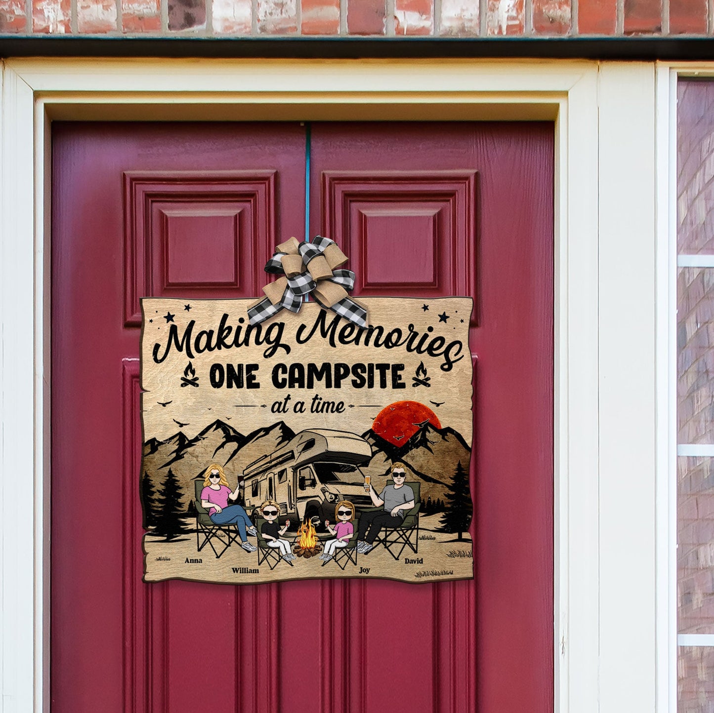 Making Memories One Campsite At A Time - Personalized Custom Shaped Wood Sign