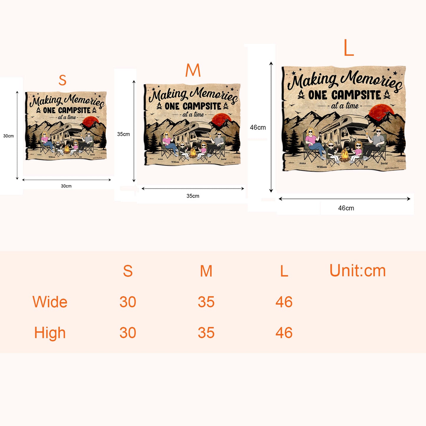 Making Memories One Campsite At A Time - Personalized Custom Shaped Wood Sign