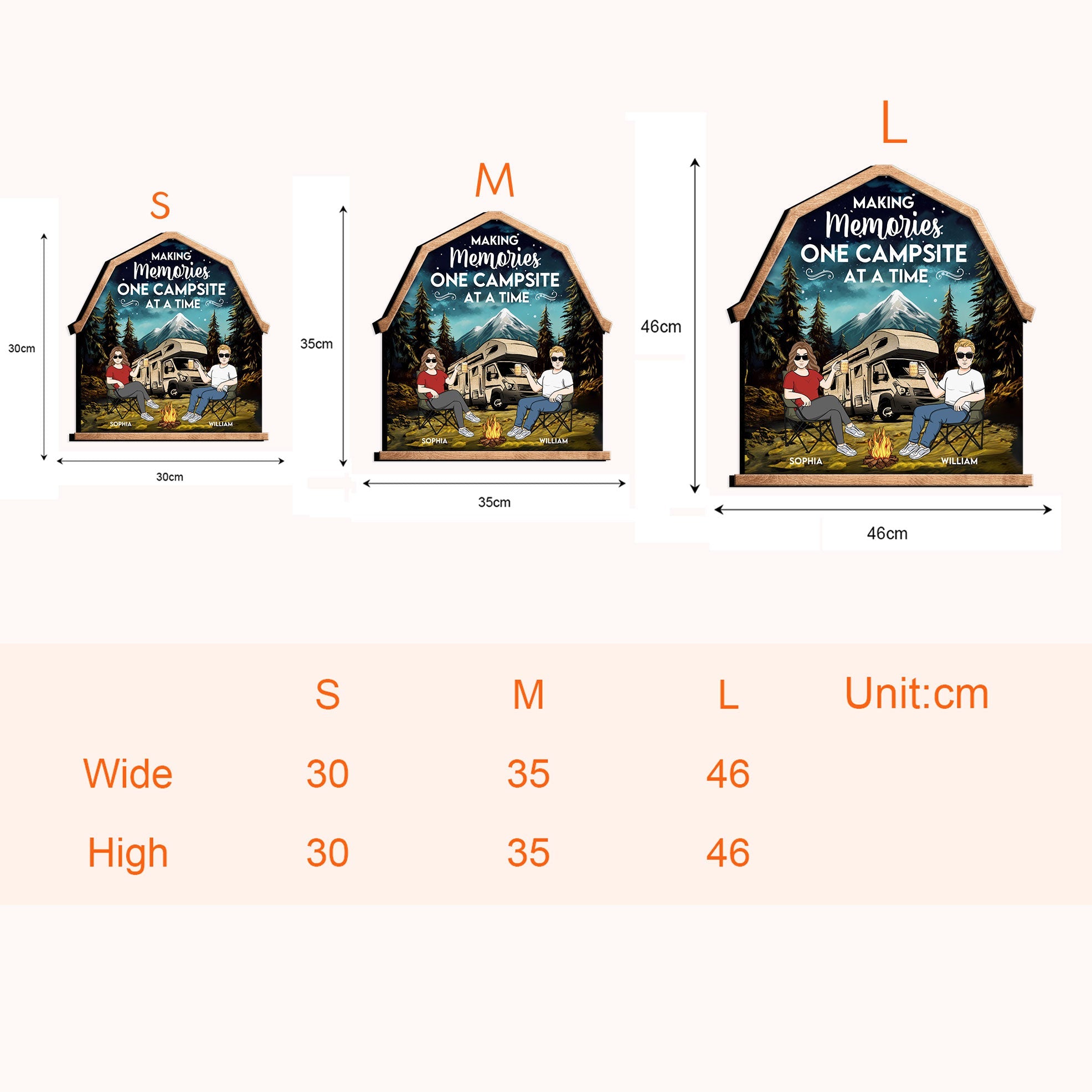 Making Memories One Campsite At A Time - Personalized Custom Shaped Wood Sign