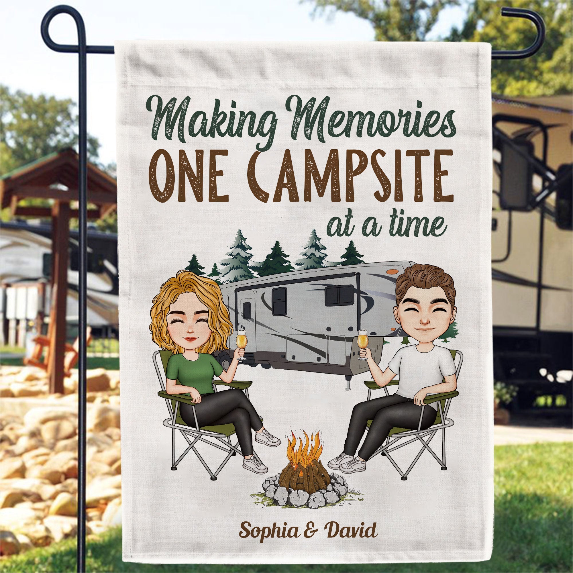 Making Memories One Campsite At A Time - Personalized Flag