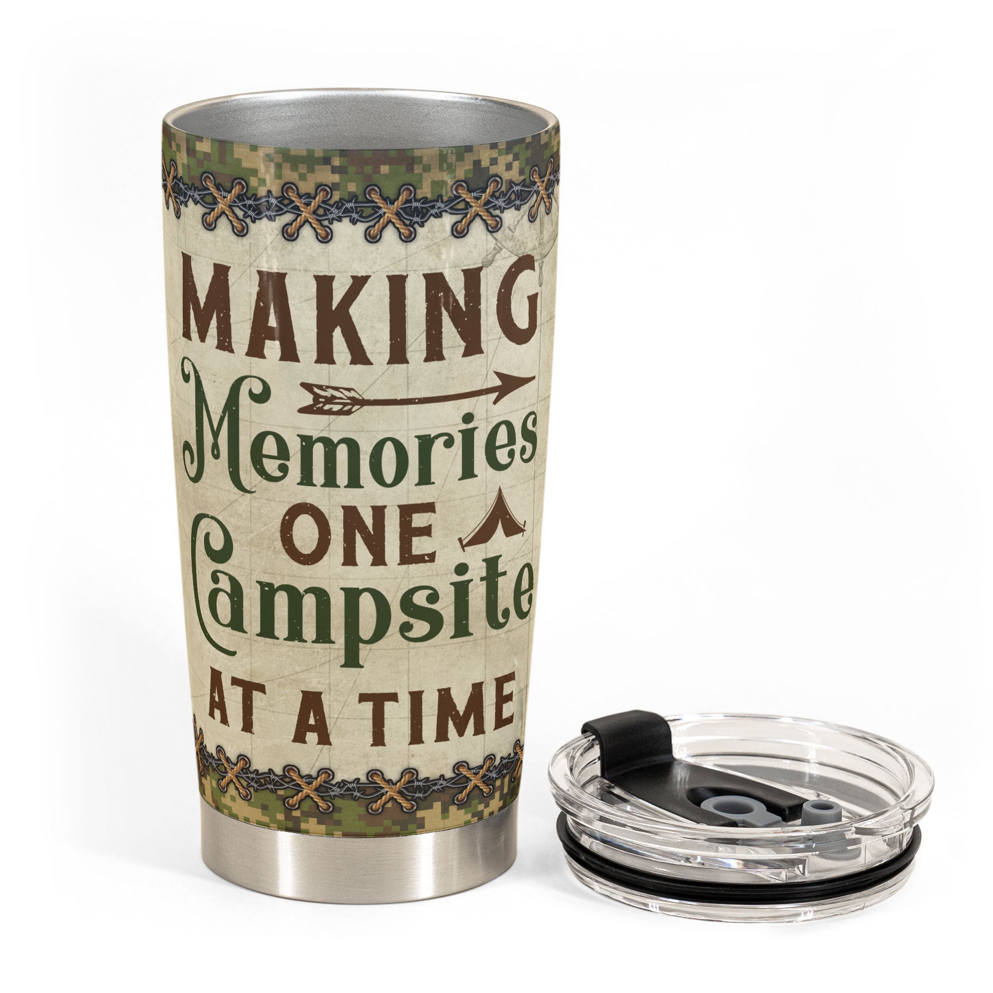 Making Memories One Campsite At A Time - Personalized Tumbler Cup - Anniversary, Birthday Gift For Couple, Boyfriends, Girlfriends, Wife, Husband
