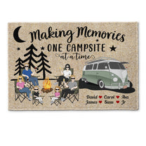 Making Memories One Campsite At A Time Sketch Version - Personalized Doormat - Camping Family