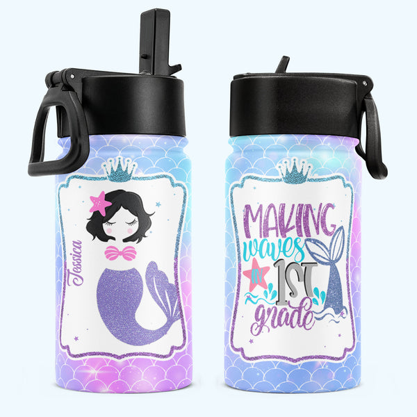 New Little Mermaid In School - Personalized Kids Water Bottle With Str –  Macorner