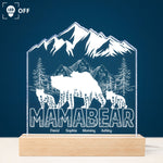 Mama Bear - Personalized LED Light - Mother's Day, Birthday Gift For Mom, Mother - From Daughter, Son