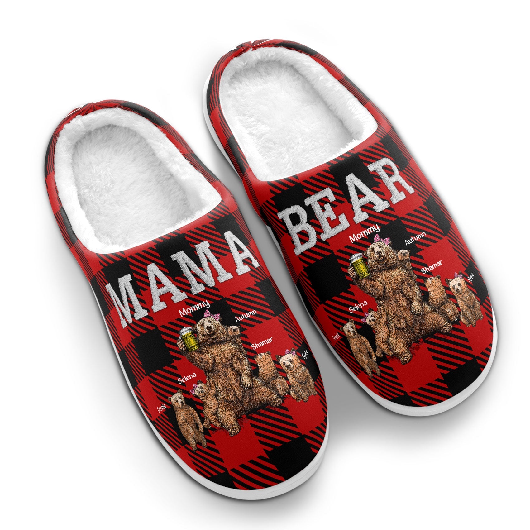 Plaid mama bear discount slippers