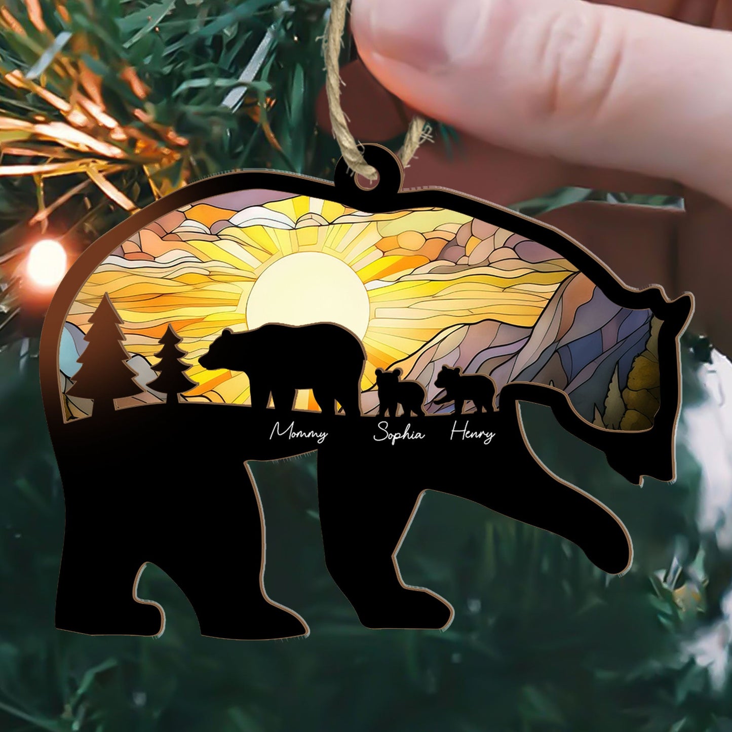 Mama Bear - Personalized Suncatcher Ornament