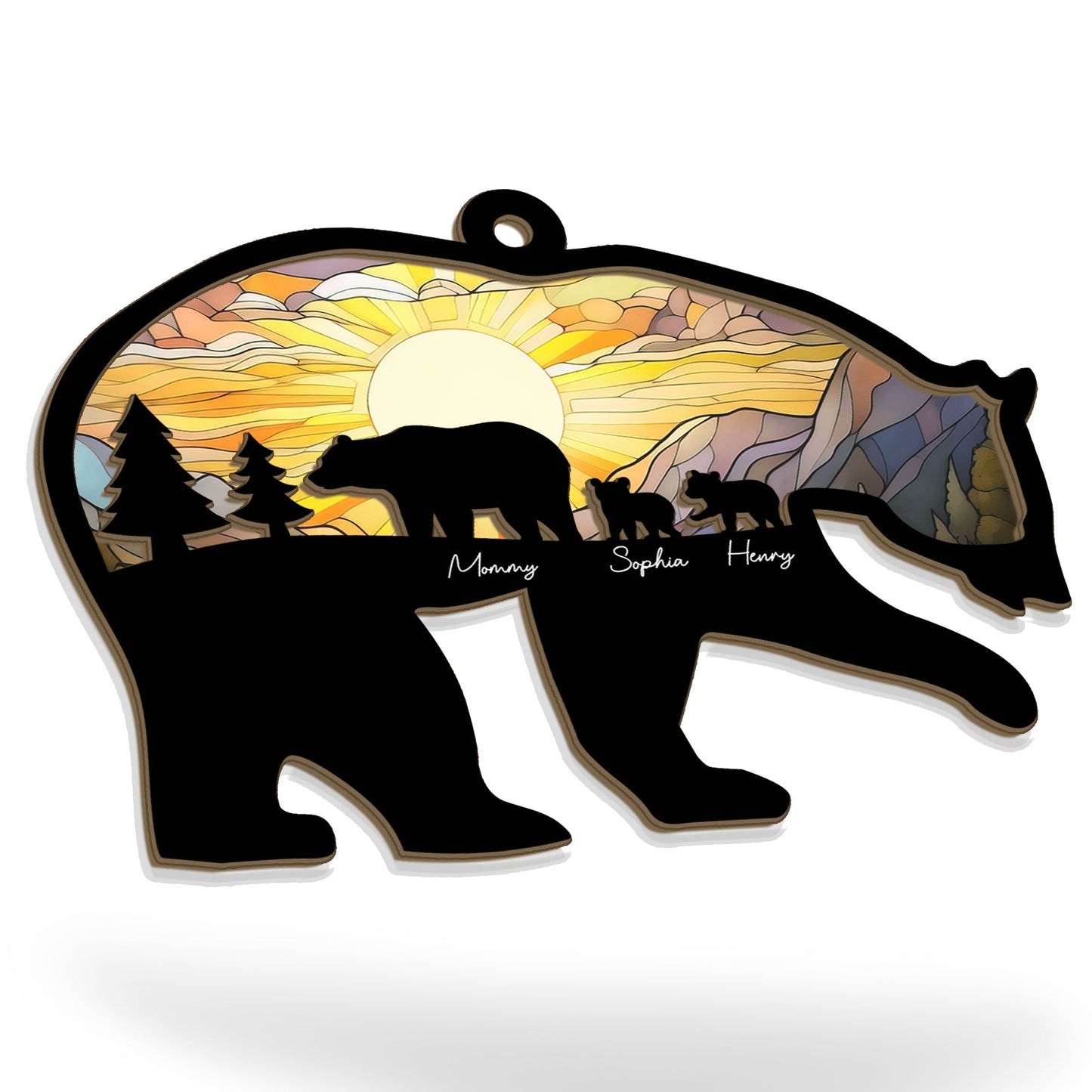 Mama Bear - Personalized Suncatcher Ornament