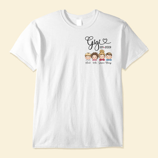 Grandma Gigi Mimi Nana Abuela EST Custom Title - Personalized Shirt