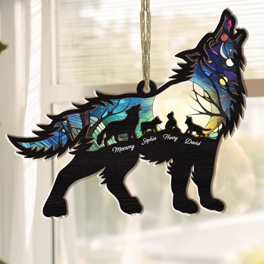 Mama Wolf - Personalized Suncatcher Ornament