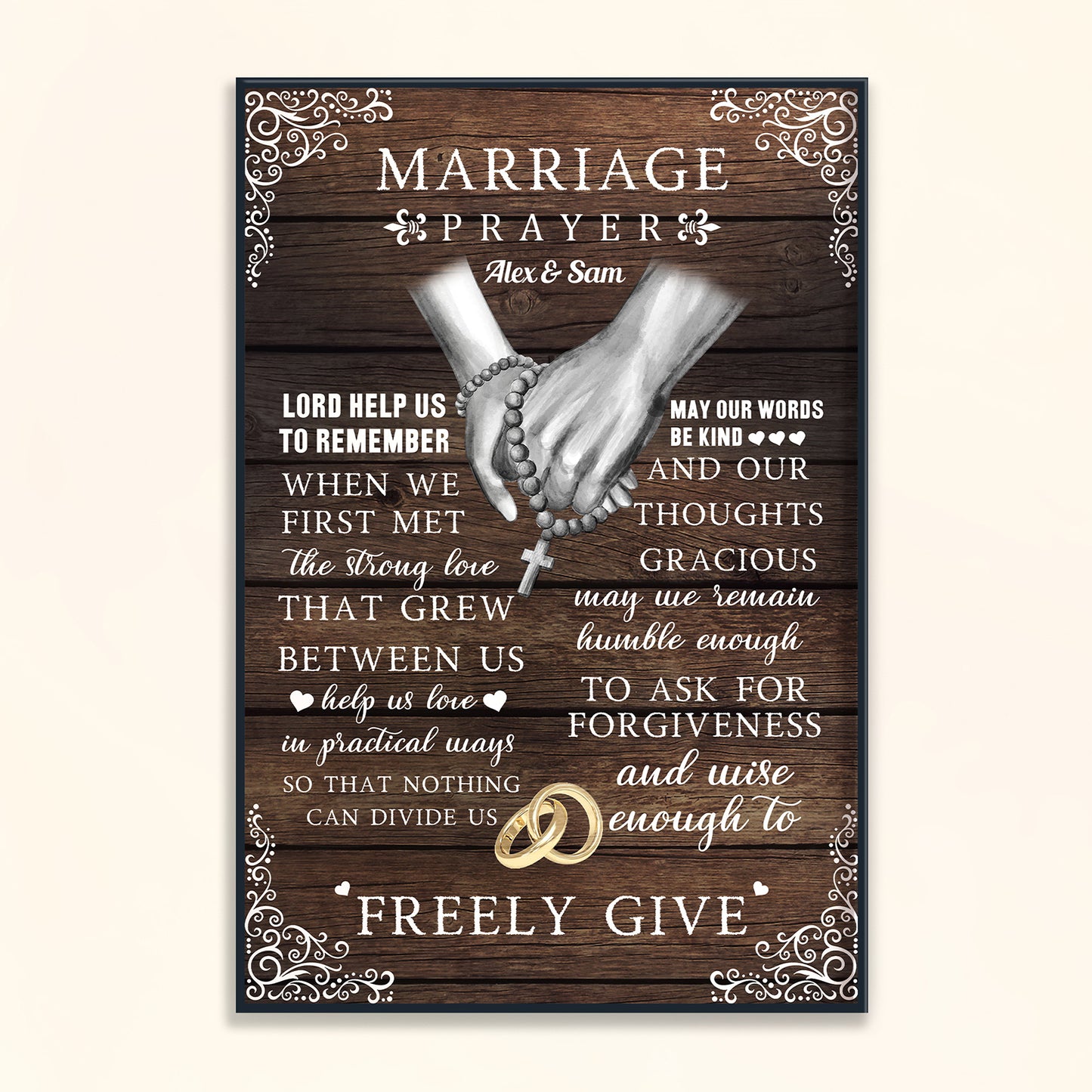 Marriage Prayer - Personalized Poster/Canvas - Anniversary Gift For Husband And Wife
