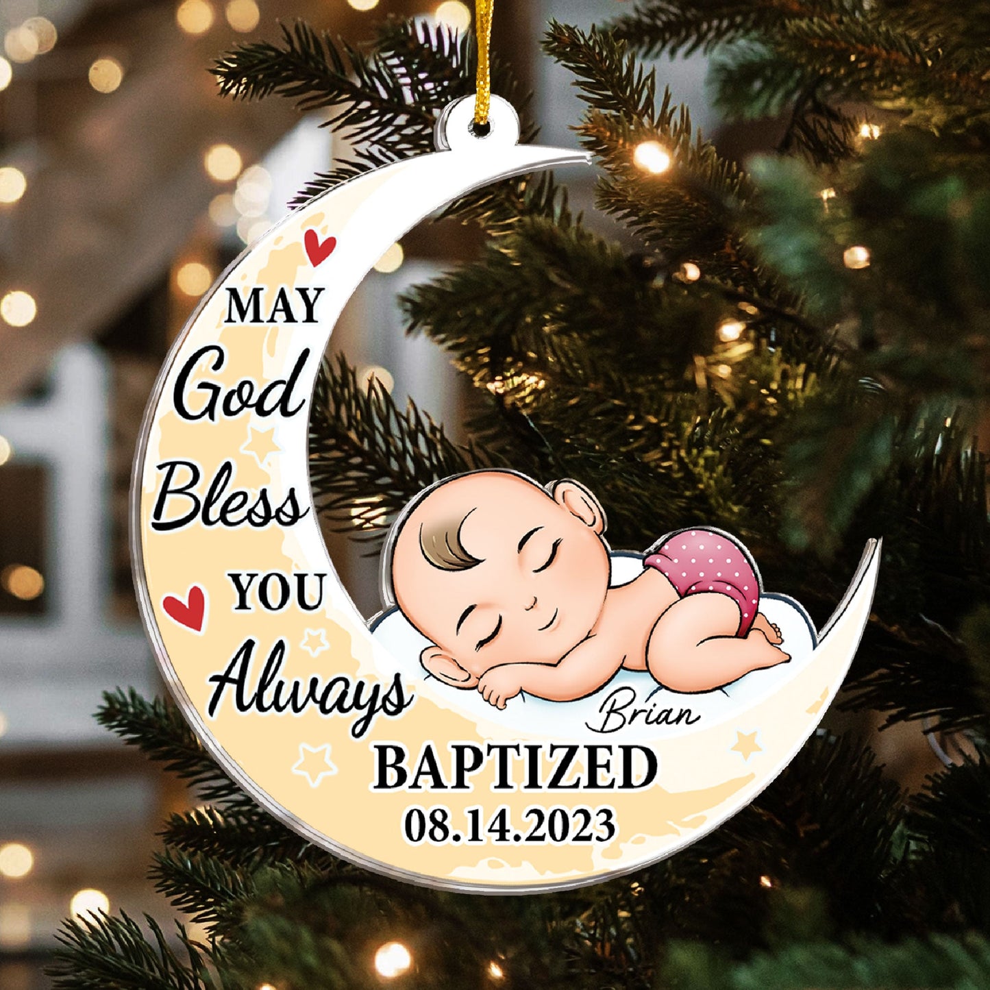 May God Bless You Always - Personalized Acrylic Ornament