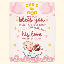 May God Bless You - Personalized Baby Blanket