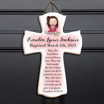 Baptism Gifts For Girls - May The Lord Bless You - Personalized Wood Sign