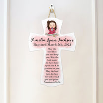 Baptism Gifts For Girls - May The Lord Bless You - Personalized Wood Sign