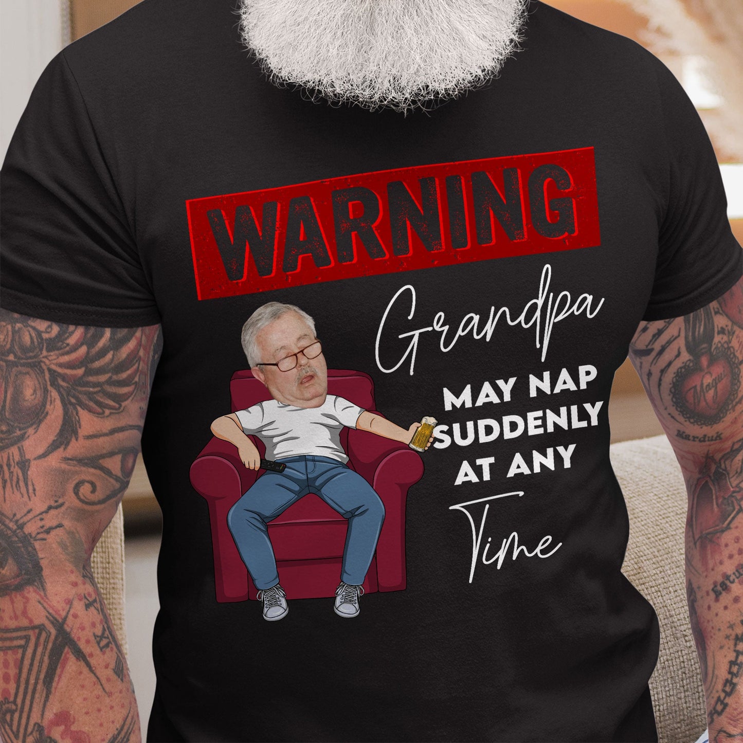 May Nap Suddenly At Any Time - Personalized Photo Shirt